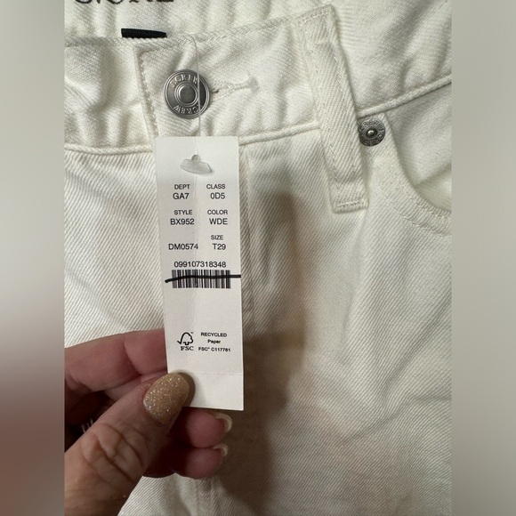 J.Crew Tall White High Rise Super Wide Leg Jeans - T29 - Picture 4 of 7